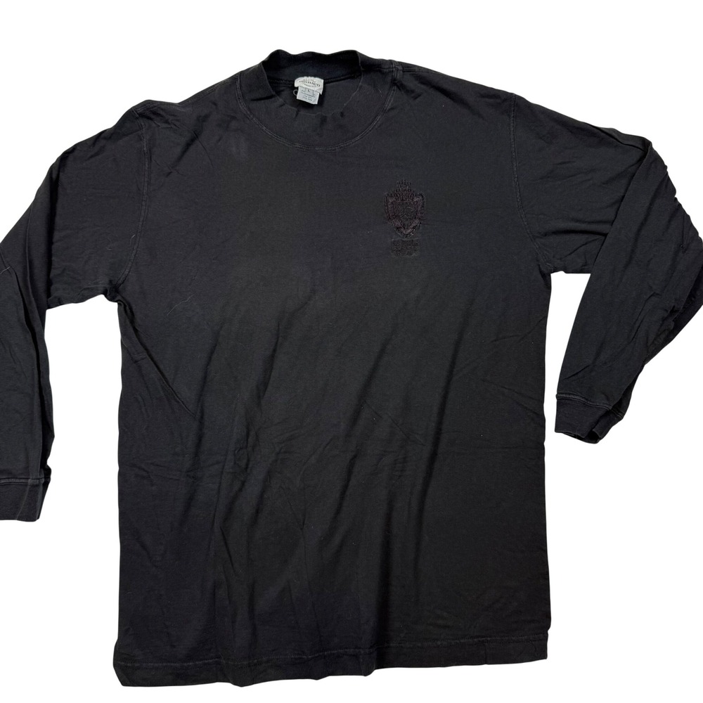 Marithe Francois Girbaud Mens Black Long Sleeve Crest Logo T-Shirt Size L